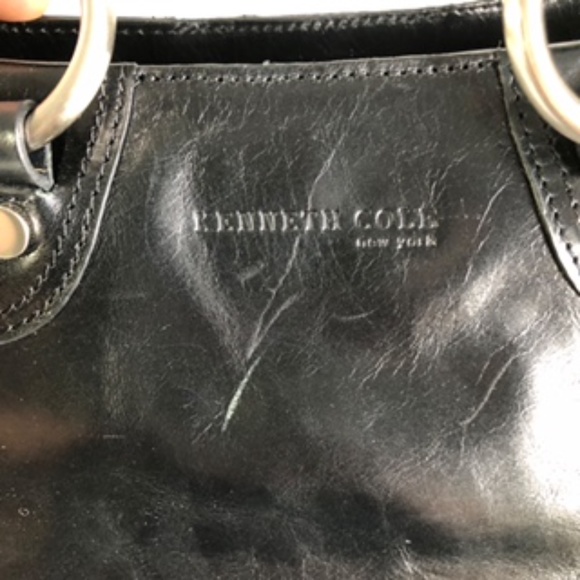 Kenneth Cole Handheld Black Genuine Leather Silver hardware Handbag - Picture 3 of 13